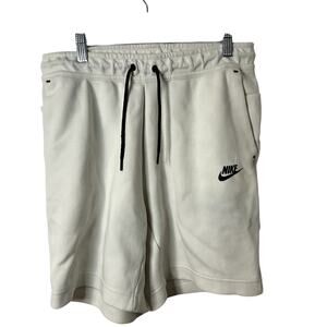 Nike Sportswear Tech Repel Fleece Shorts Mens Size Small White Bone Black